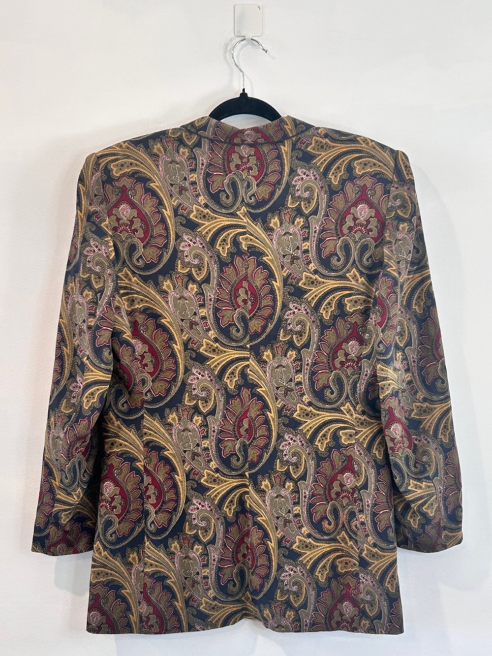 Alfred Sung 90s 100% Silk Paisley Oversized Blazer Size 6 - Picture 8 of 10